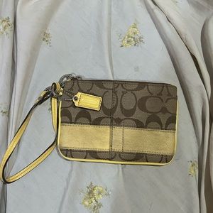 Coach Yellow Wristlet